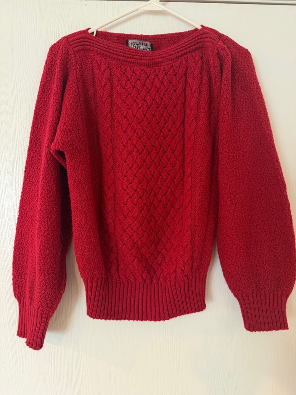 Vintage Red Boatneck Knit Sweater